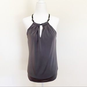 Carmen Marc Valvo Grey Halter Top